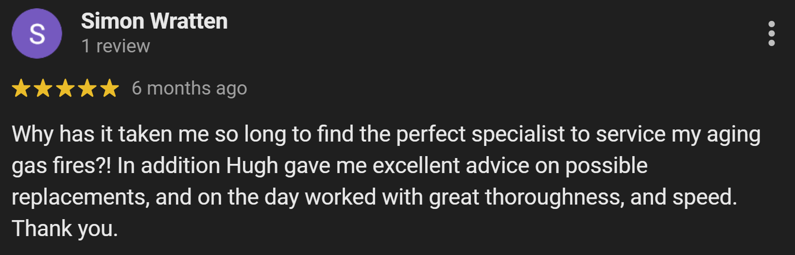MrGasFires Google review 2